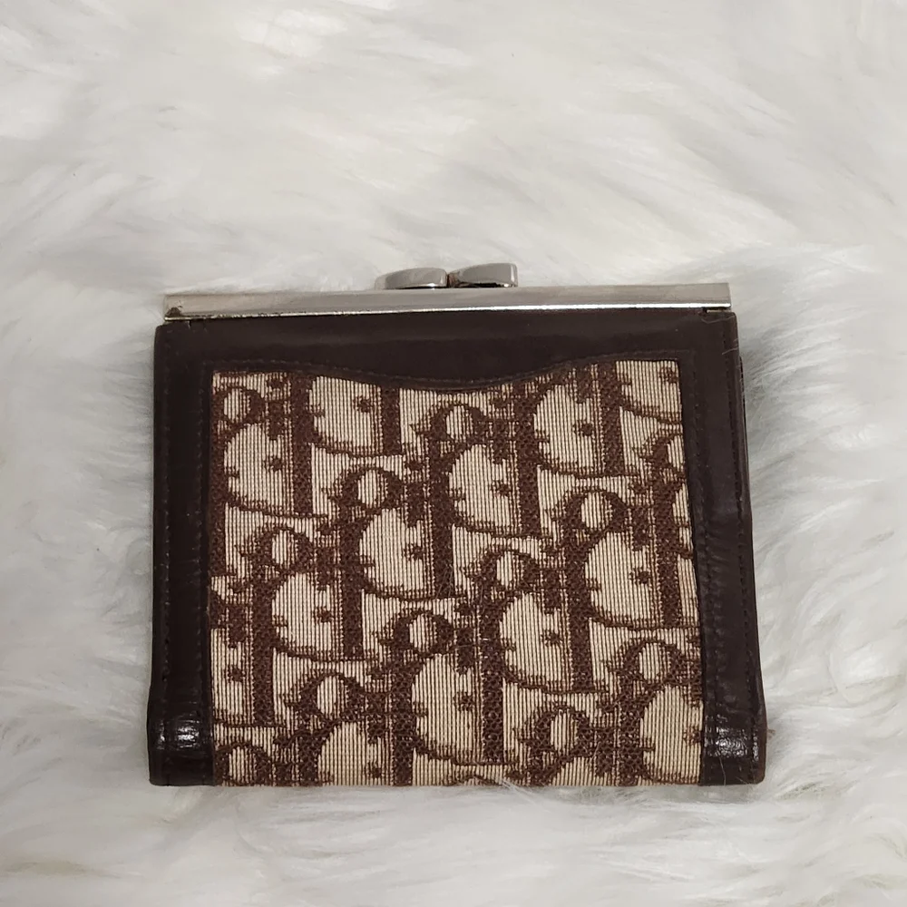 Christian Dior Vintage Trotter Wallet Brown With FLAWS INSIDE